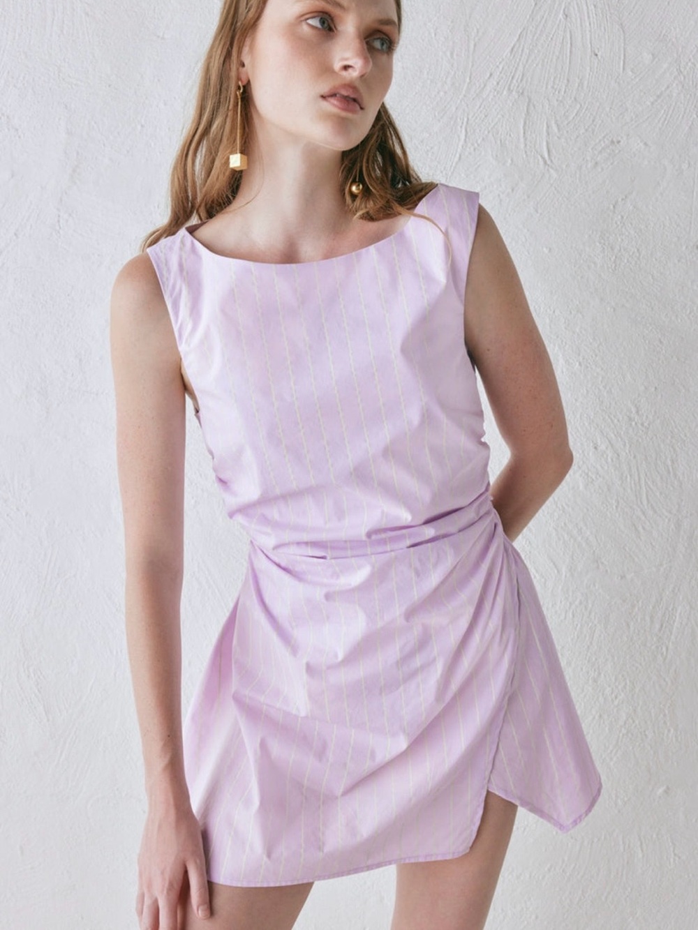 VRG GRL NWT Angele Mini Dress Lilac Stripe